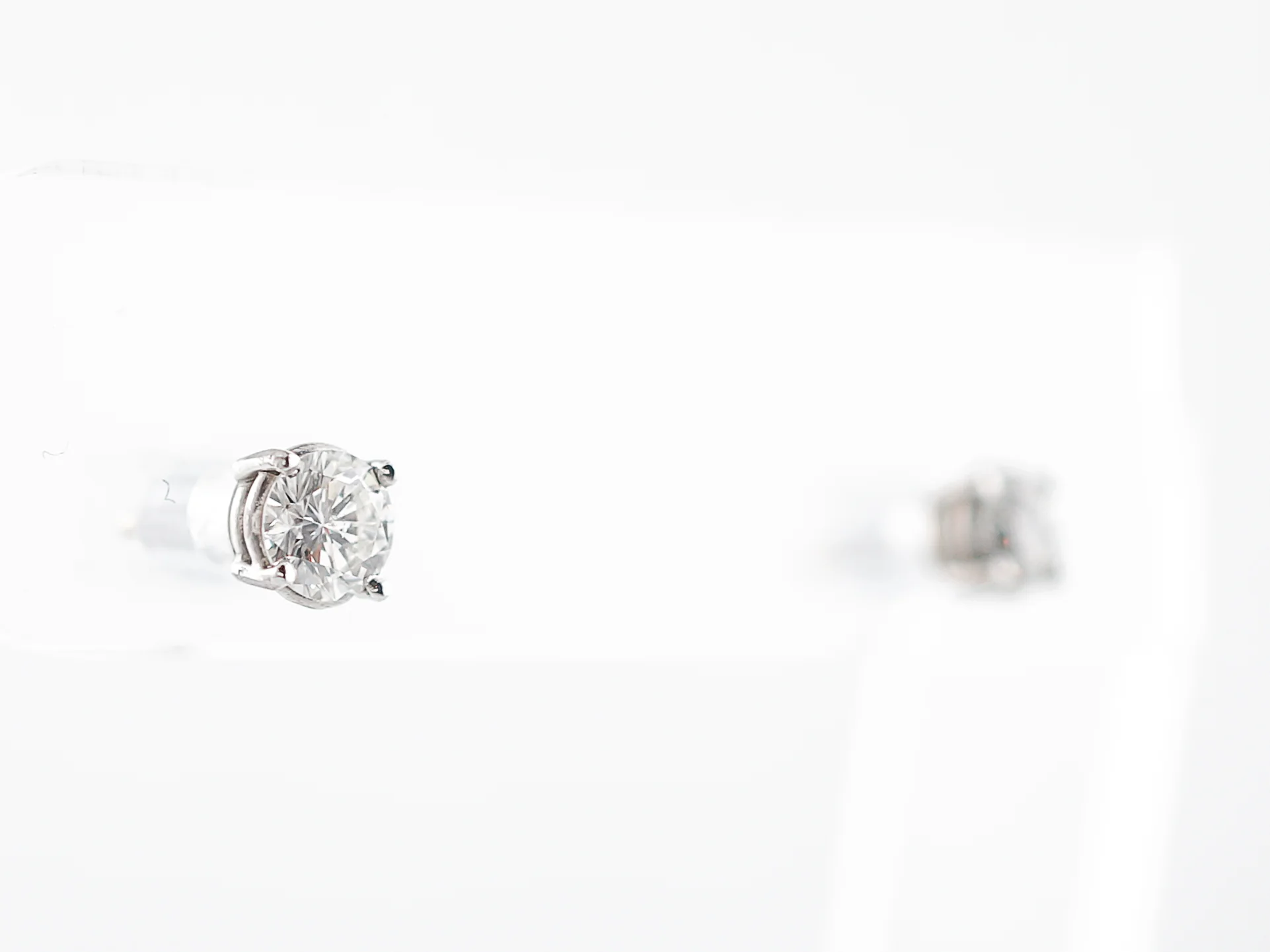 Earrings Studs Modern .71 Round Brilliant Cut Diamonds in 14k White Gold - Image 3