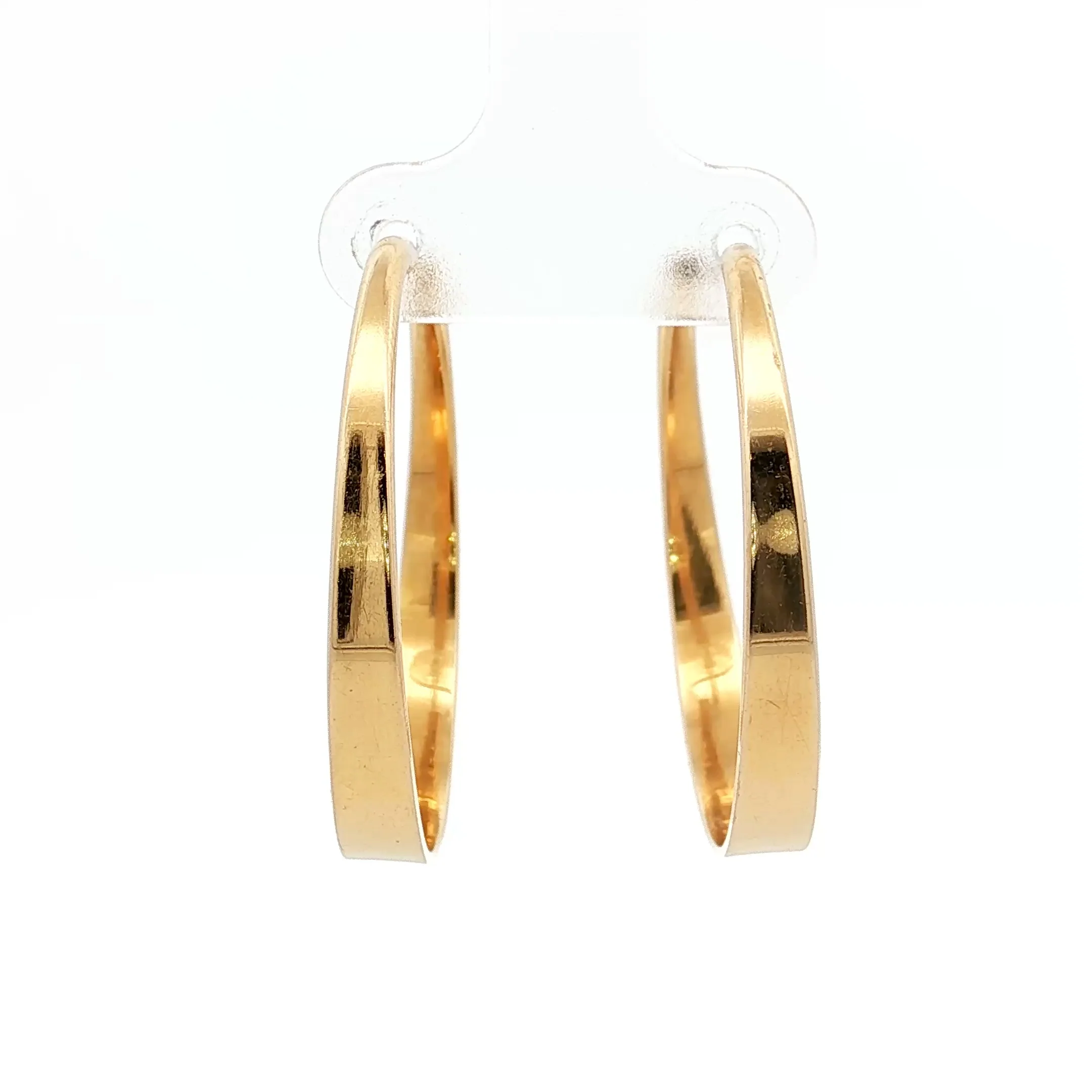 Ed Levin Tapered Hoop Earrings in 14k Yellow Gold
