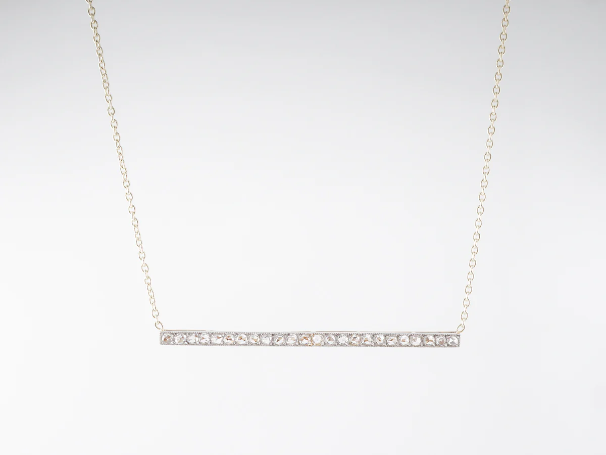 Edwardian Rose Cut Diamond Pendant in Platinum & 14k - Image 3