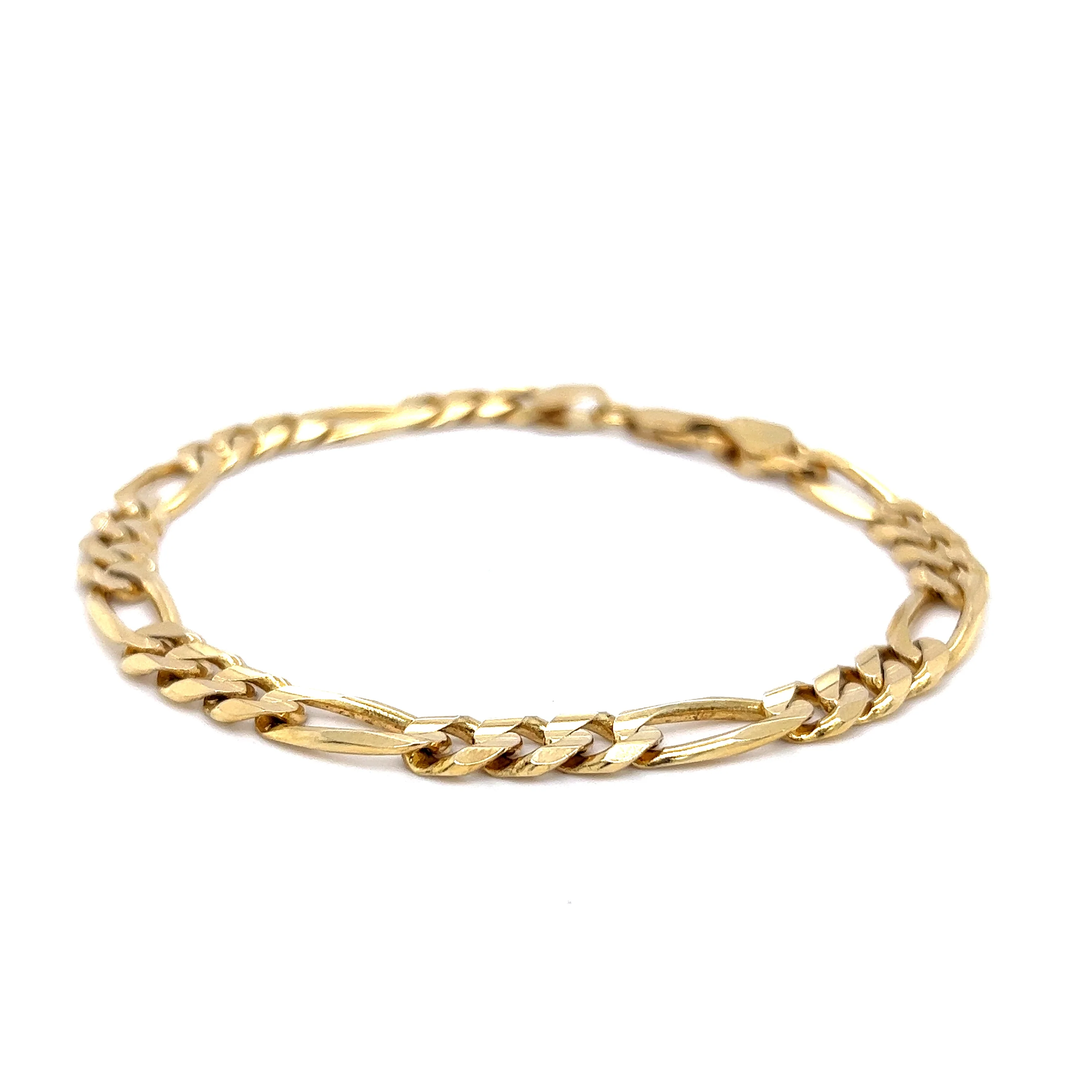 Men's Figaro Link Bracelet in 14k Yellow Gold - Image 2