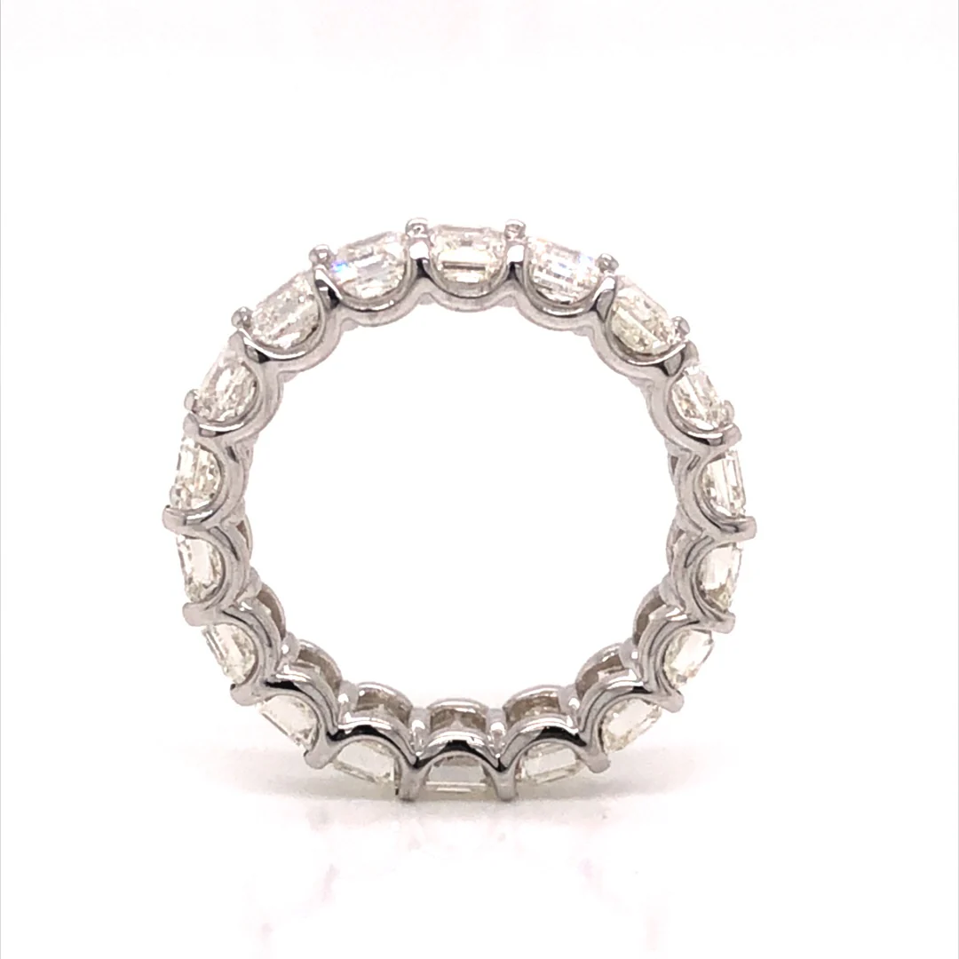 Emerald Cut Diamond Eternity Band in 18k White Gold - Image 3