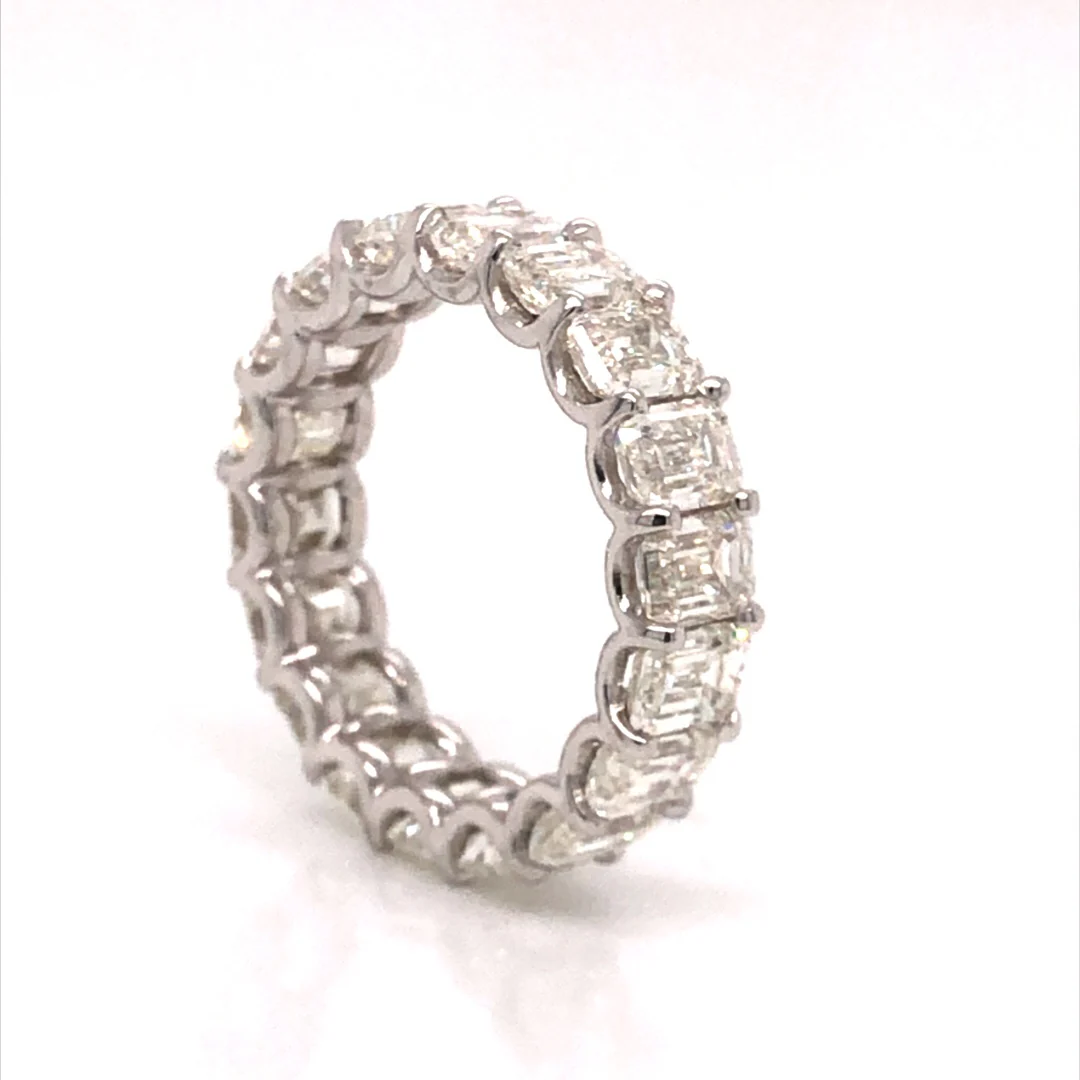 Emerald Cut Diamond Eternity Band in 18k White Gold - Image 4