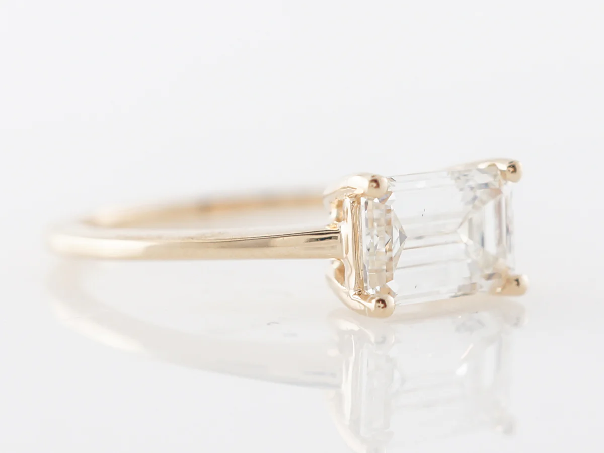 ***RTV***Emerald Cut Diamond Solitaire Engagement Ring in Yellow Gold - Image 3