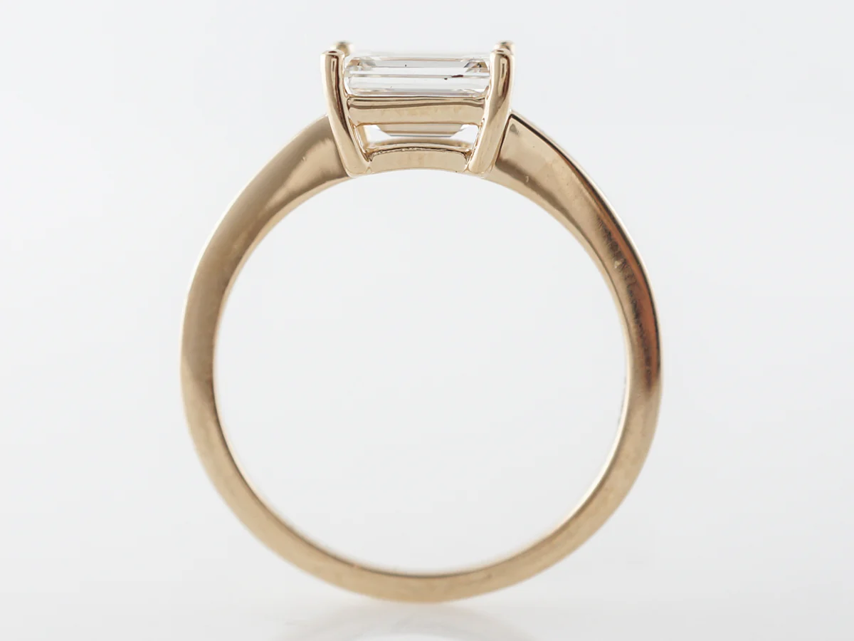***RTV***Emerald Cut Diamond Solitaire Engagement Ring in Yellow Gold - Image 4