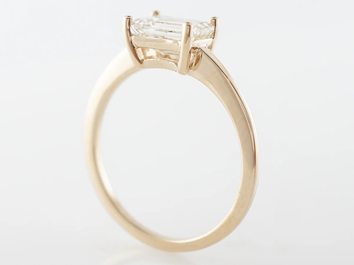 ***RTV***Emerald Cut Diamond Solitaire Engagement Ring in Yellow Gold - Image 5
