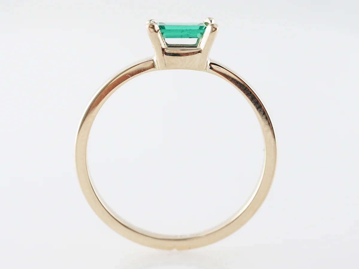 Emerald Cut Emerald Ring in 14k Yellow Gold - Image 4