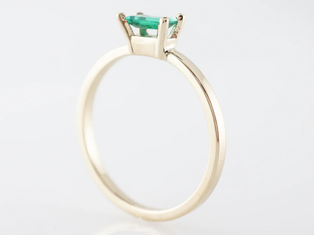 Emerald Cut Emerald Ring in 14k Yellow Gold - Image 5
