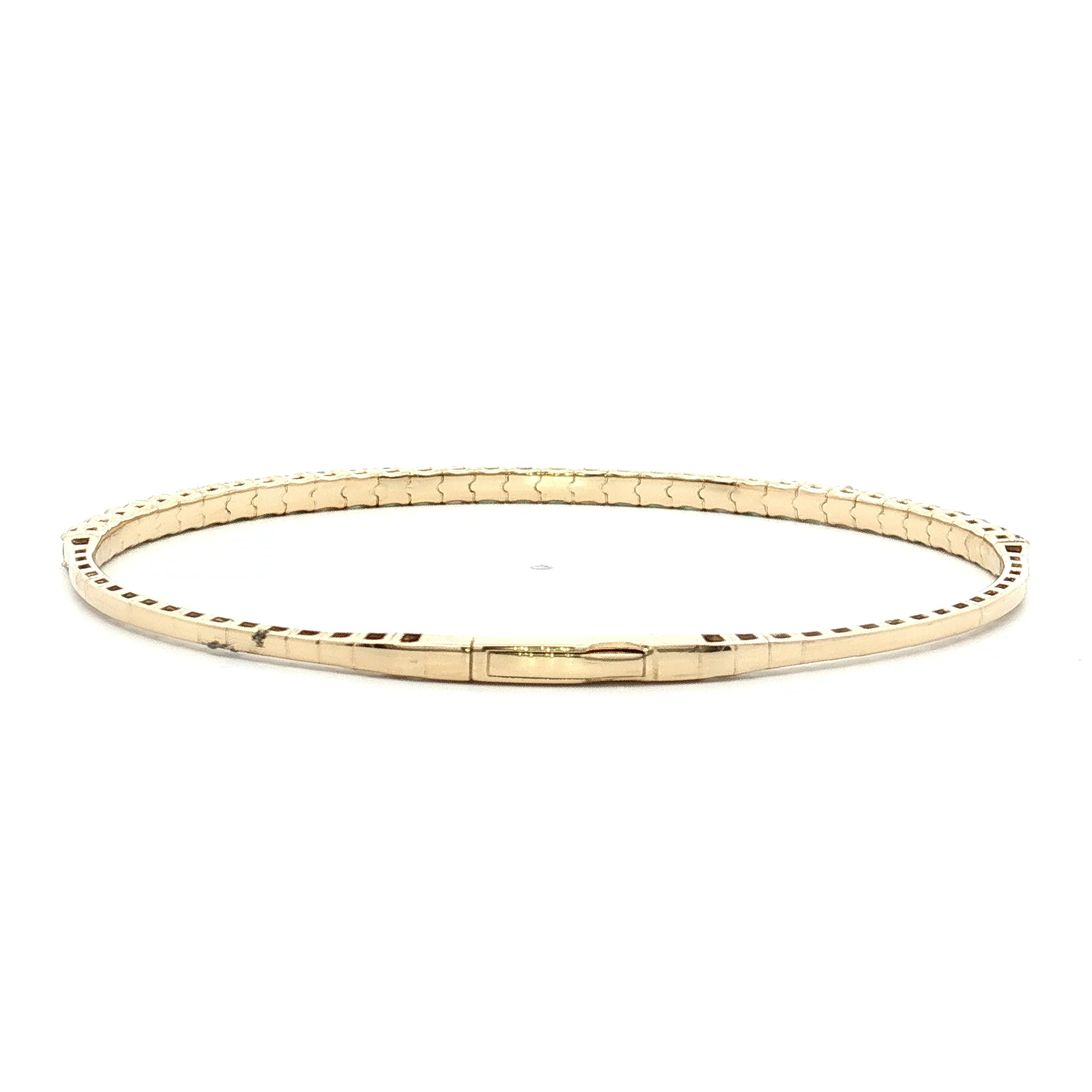 Emerald & Diamond Bangle Bracelet 14k Yellow Gold - Image 4