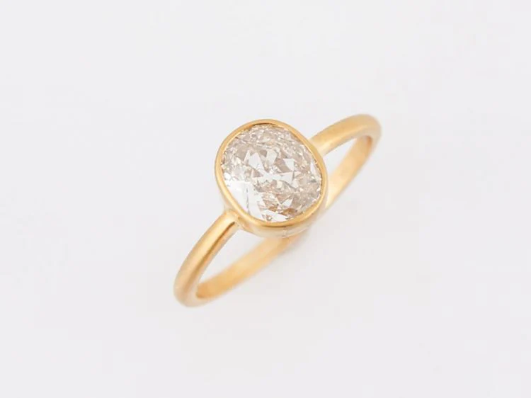 Engagement Ring Custom 1.19 Old Mine Cut Cushion Diamond in 14k Yellow Gold - Image 4