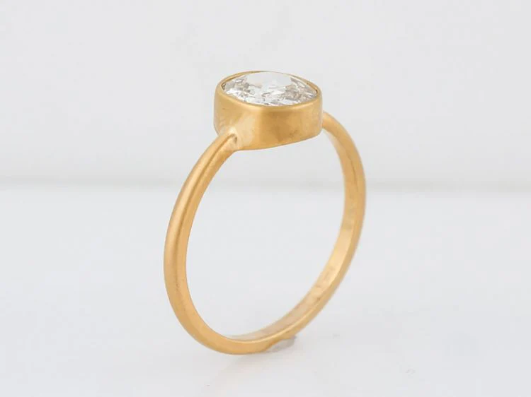 Engagement Ring Custom 1.19 Old Mine Cut Cushion Diamond in 14k Yellow Gold - Image 5
