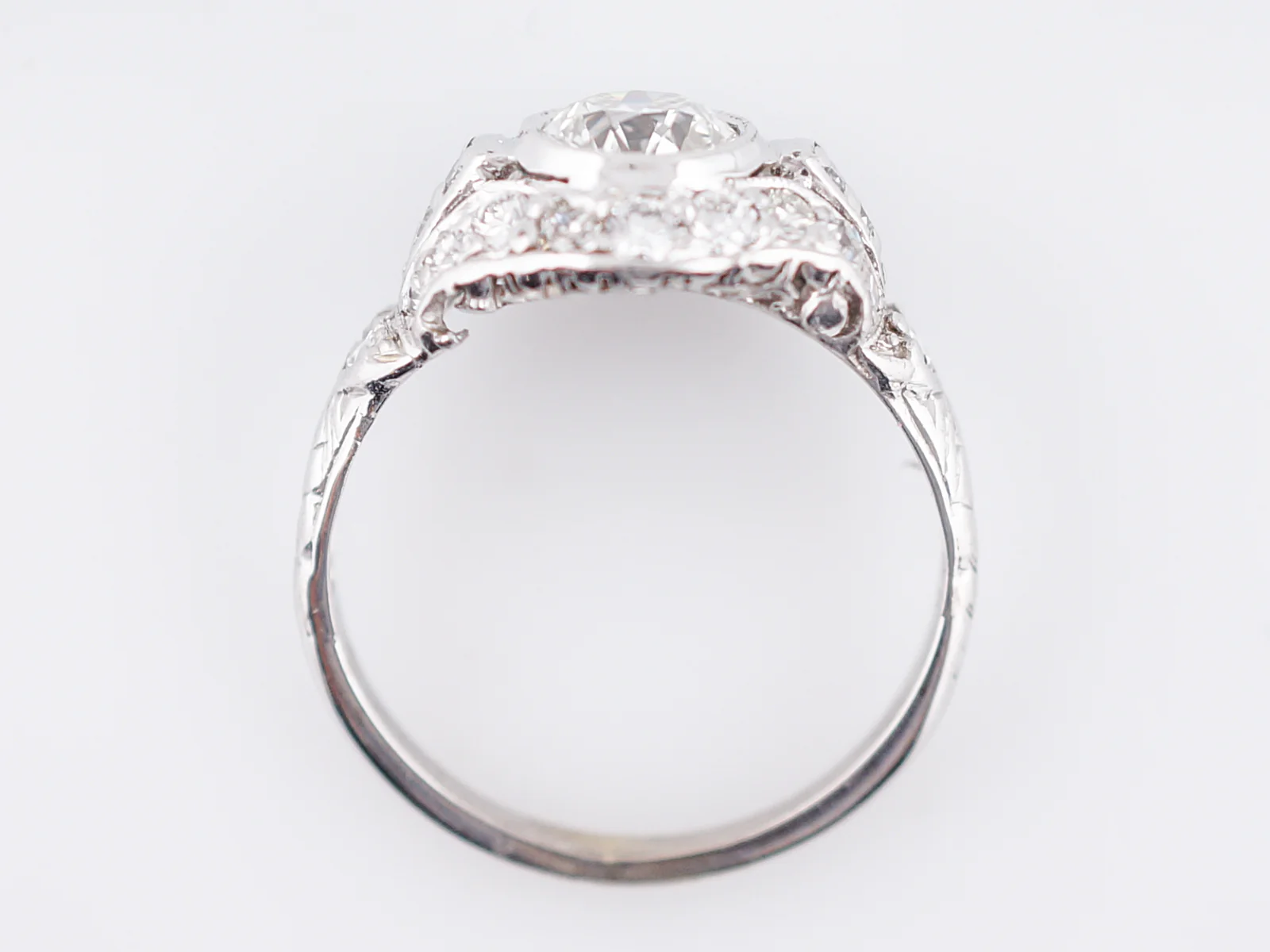 Antique Engagement Ring Art Deco .72 Old European Cut Diamond in 18k White Gold - Image 6