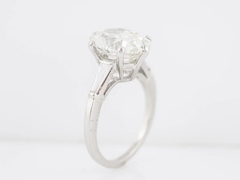 Engagement Ring Modern GIA 5.08 Oval Cut Diamond in Platinum - Image 5