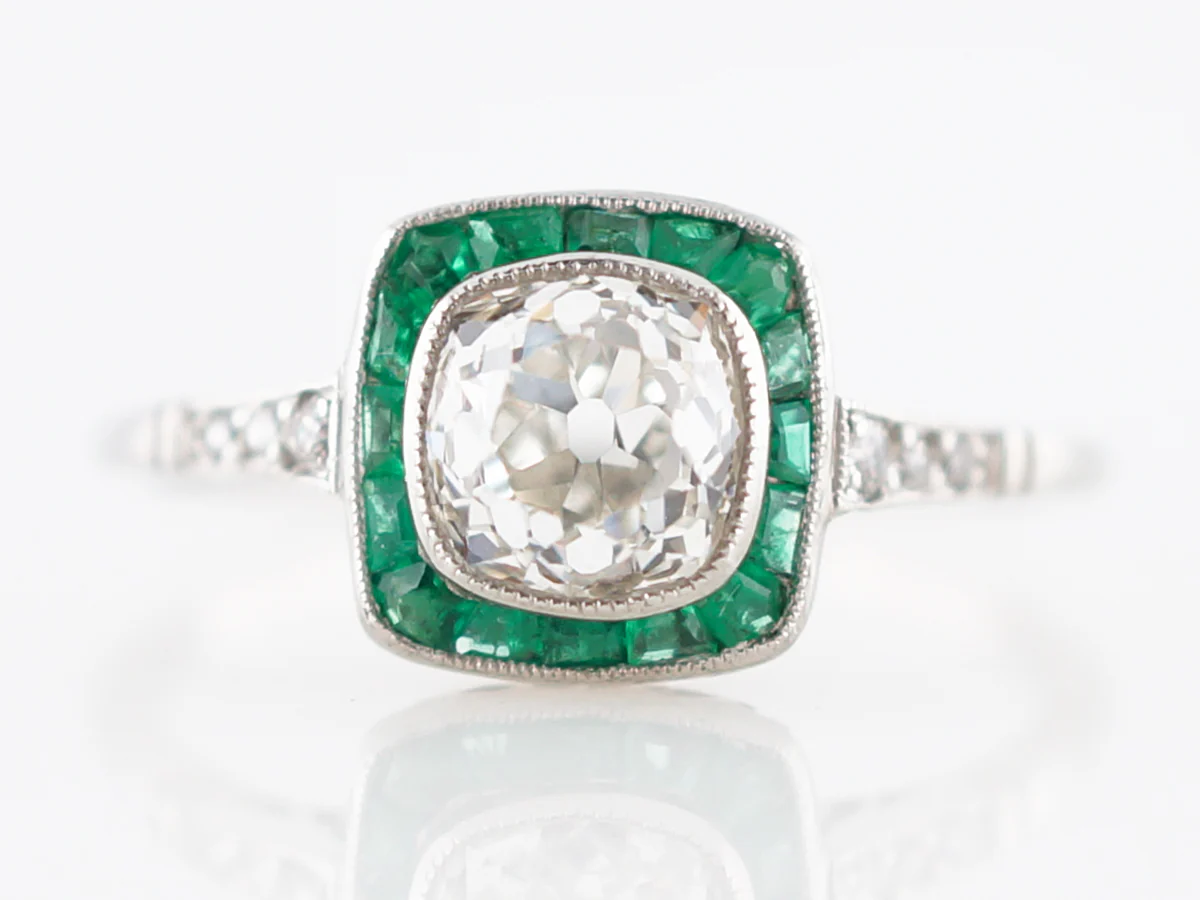 **RTV 1/9/19**Engagement Ring Modern 1.00 Old Mine Cut Diamond in Platinum