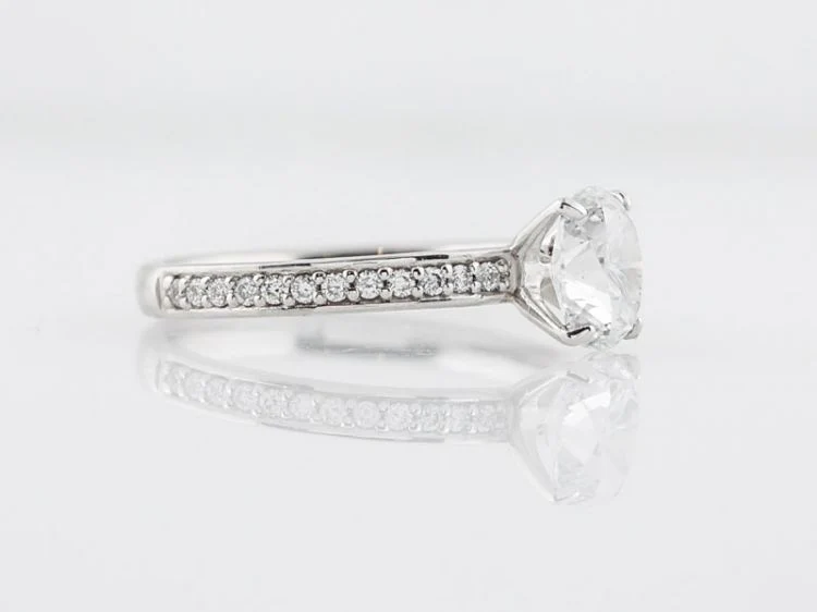 Engagement Ring Modern 1.01 Oval Cut Diamond in 14k White Gold - Image 3
