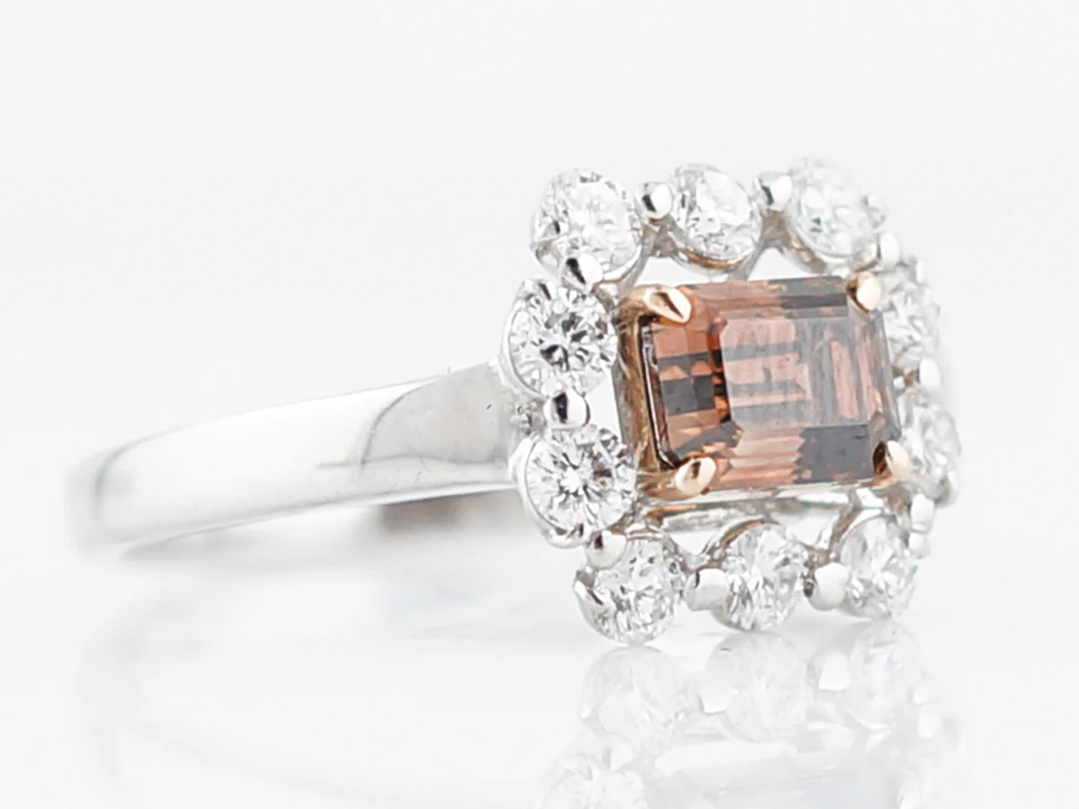 ***RTV 5/23/19***Engagement Ring Modern 1.03 Emerald Cut Diamond in Platinum and 14k Yellow Gold - Image 3