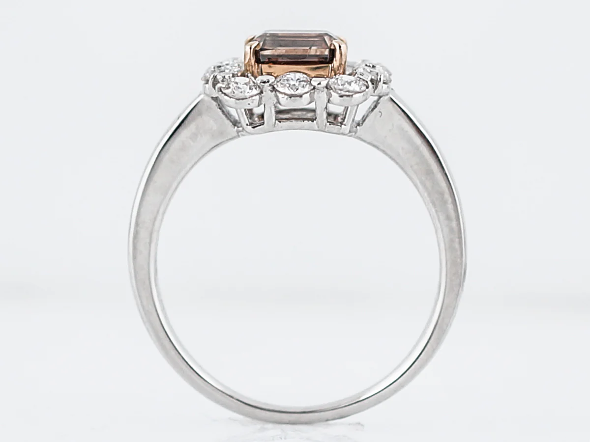 ***RTV 5/23/19***Engagement Ring Modern 1.03 Emerald Cut Diamond in Platinum and 14k Yellow Gold - Image 4