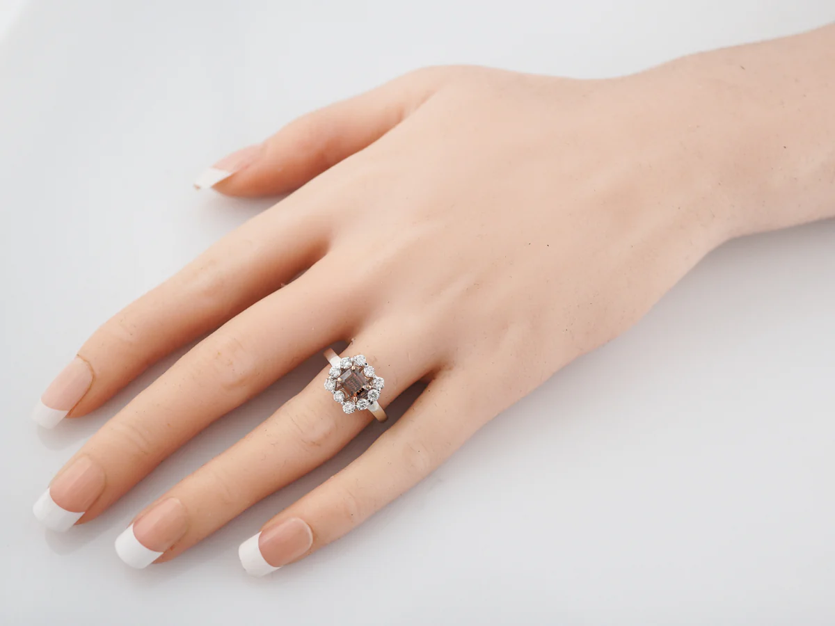 ***RTV 5/23/19***Engagement Ring Modern 1.03 Emerald Cut Diamond in Platinum and 14k Yellow Gold - Image 7