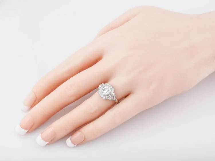 Engagement Ring Modern 1.03 Old European Cut Diamond in Platinum - Image 7