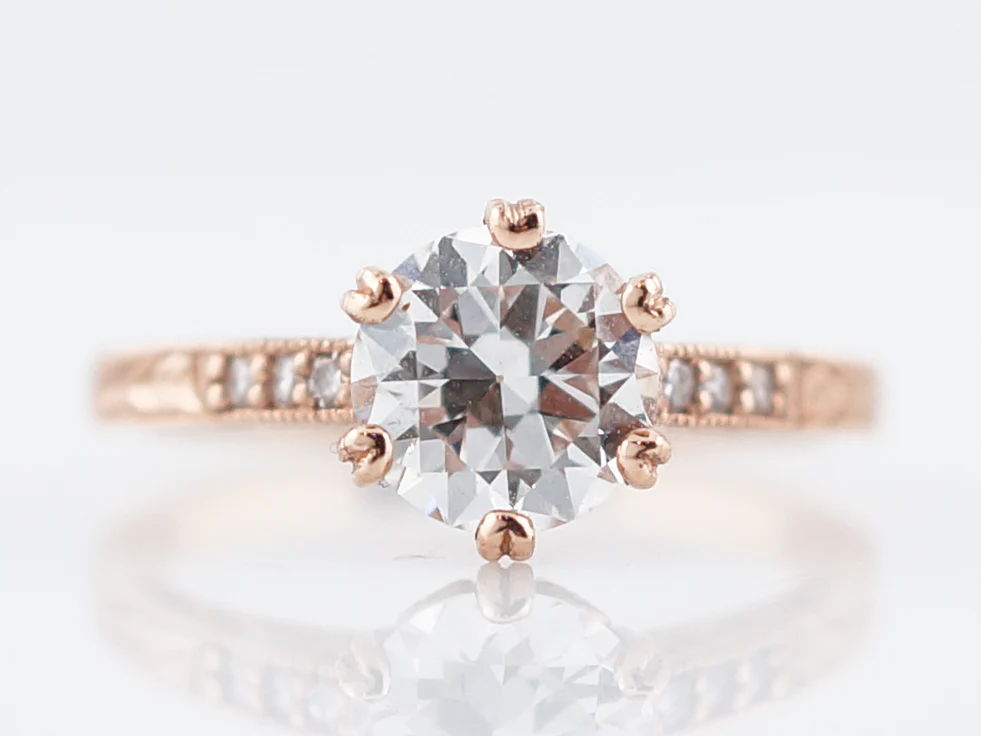 Engagement Ring Modern 1.05 Transitional Cut Diamond in 14k Rose Gold