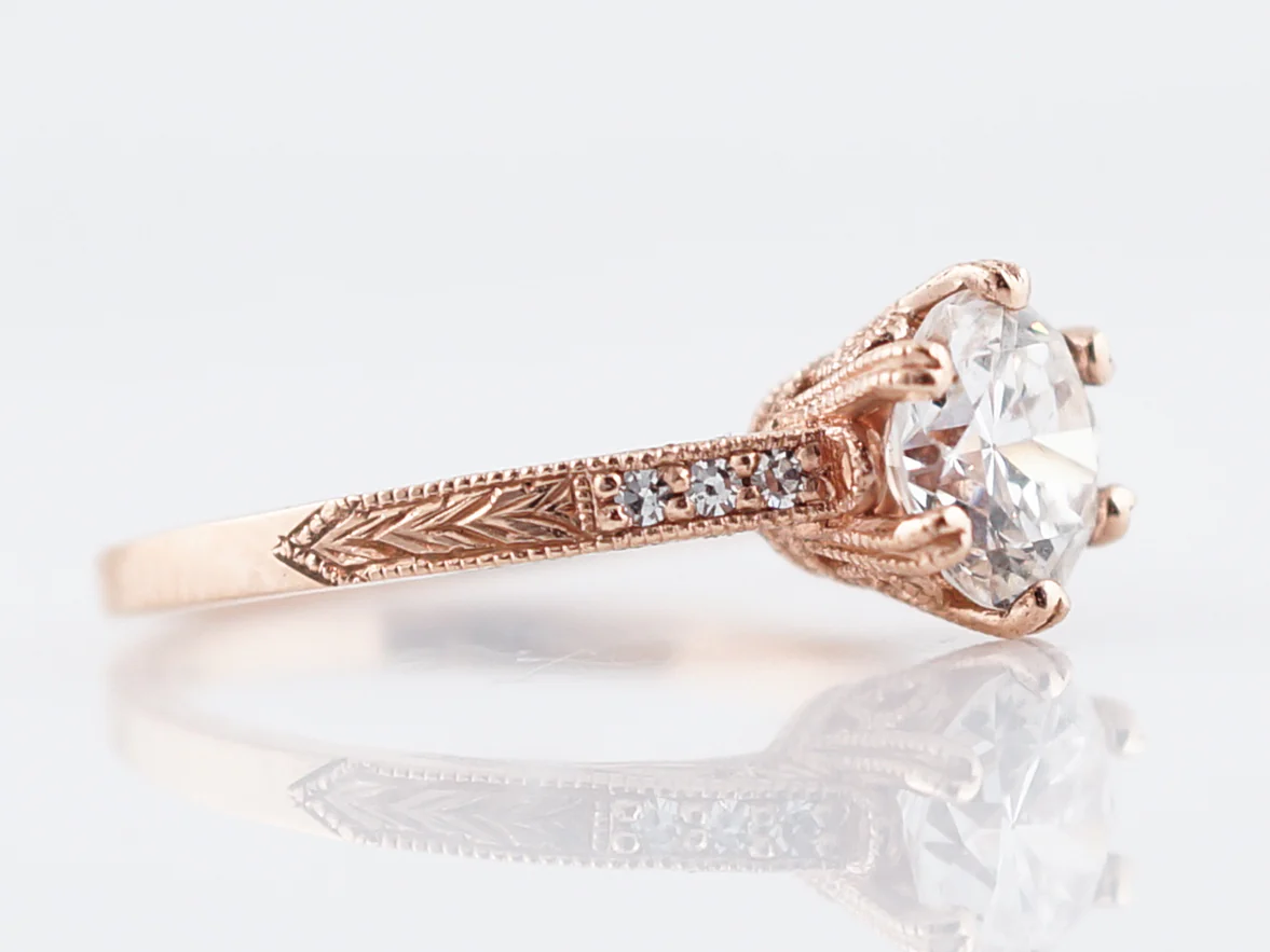 Engagement Ring Modern 1.05 Transitional Cut Diamond in 14k Rose Gold - Image 3