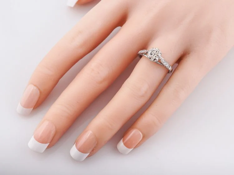 Engagement Ring Modern 1.15 Round Brilliant Cut Diamond in 14k White Gold - Image 6