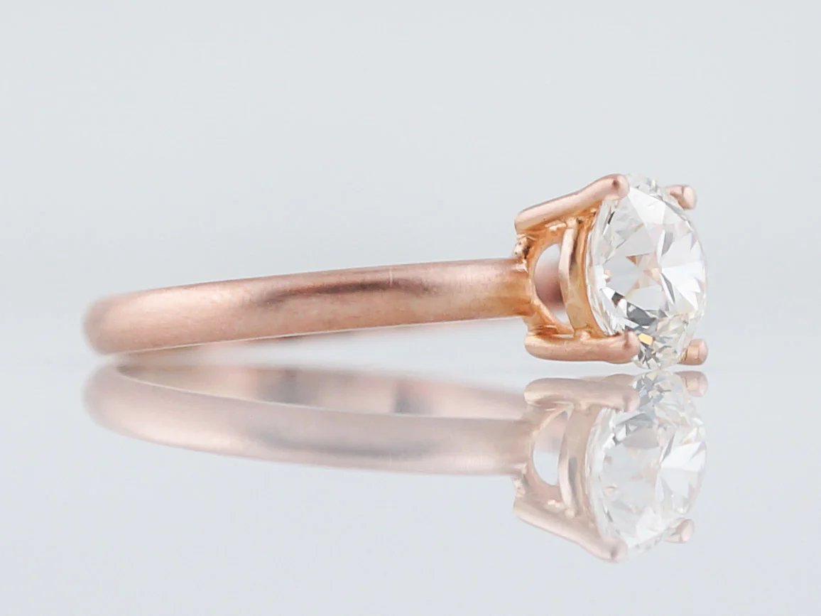 Engagement Ring Modern 1.28 Old European Cut Diamond in 14k Rose Gold - Image 3