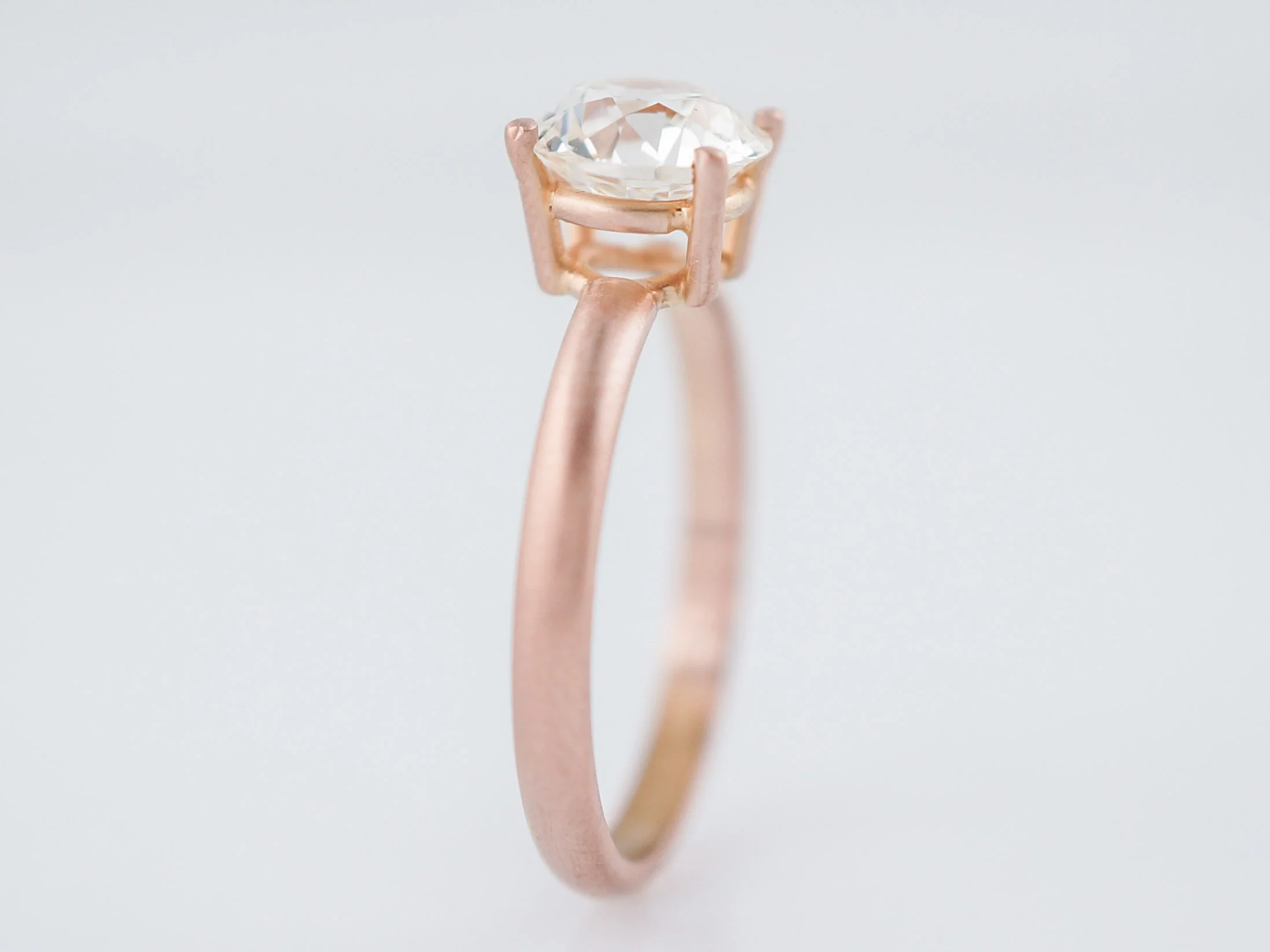 Engagement Ring Modern 1.28 Old European Cut Diamond in 14k Rose Gold - Image 5