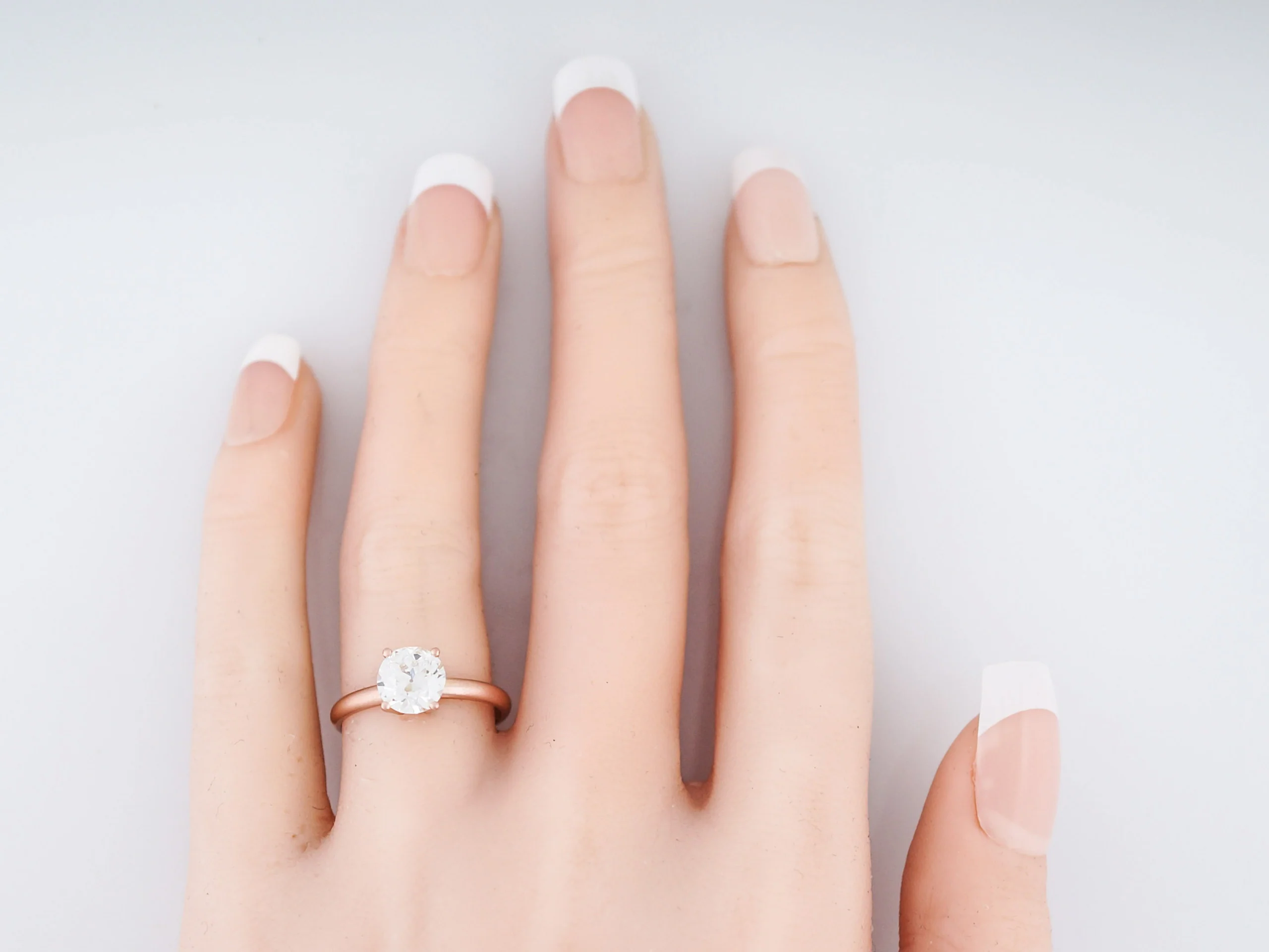 Engagement Ring Modern 1.28 Old European Cut Diamond in 14k Rose Gold - Image 6
