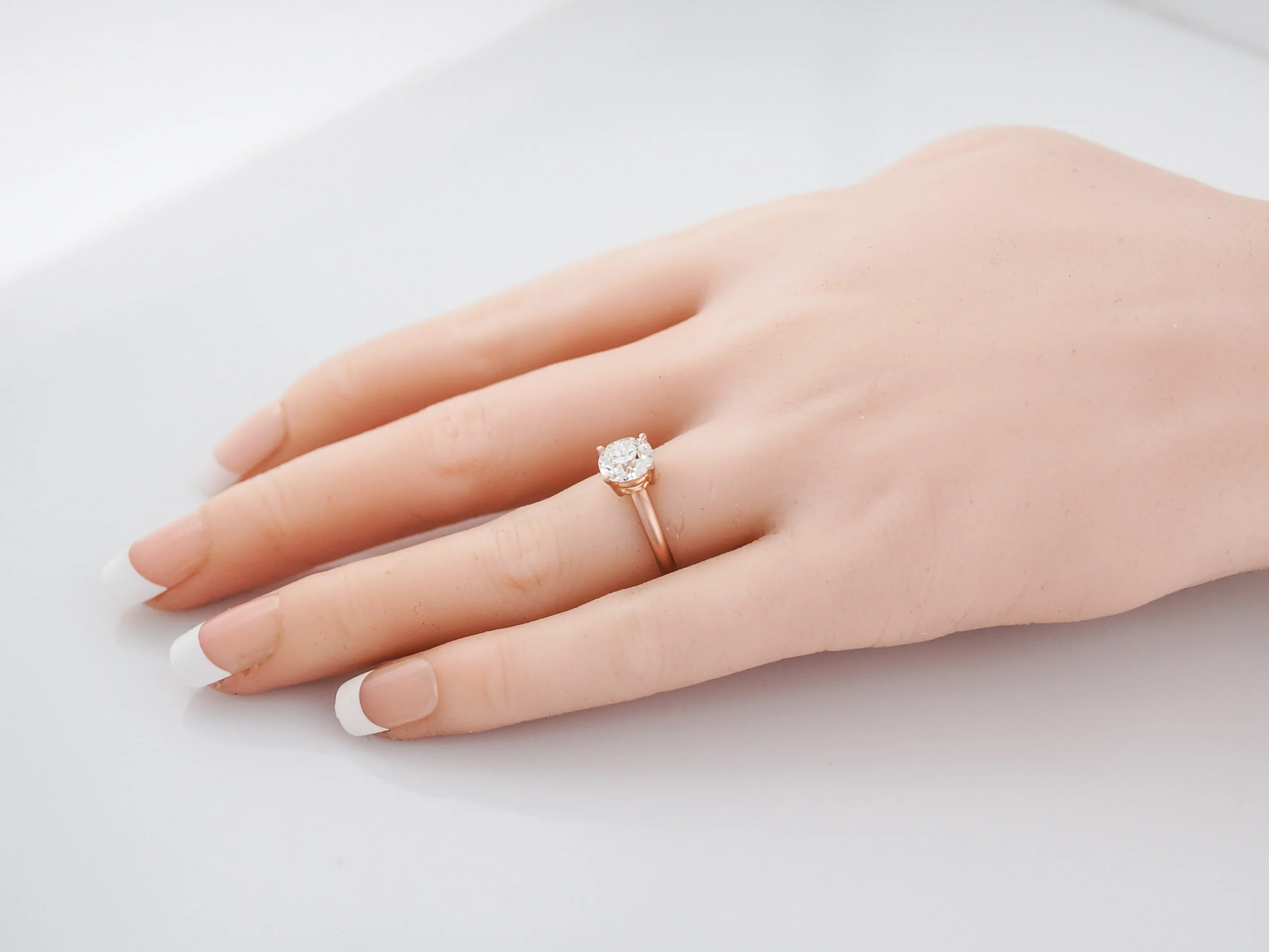 Engagement Ring Modern 1.28 Old European Cut Diamond in 14k Rose Gold - Image 7