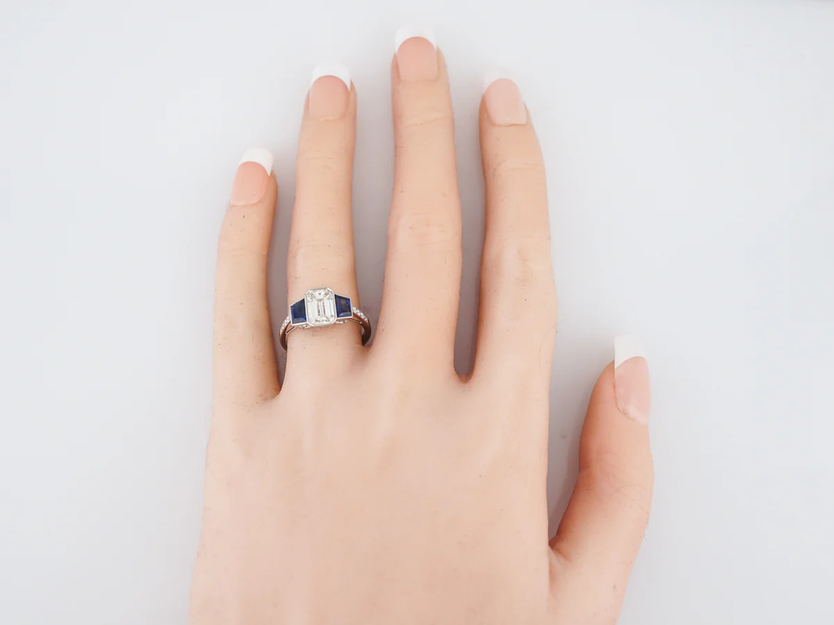 **RTV 1/10/19**Engagement Ring Modern 1.53 Emerald Cut Diamond in Platinum - Image 6