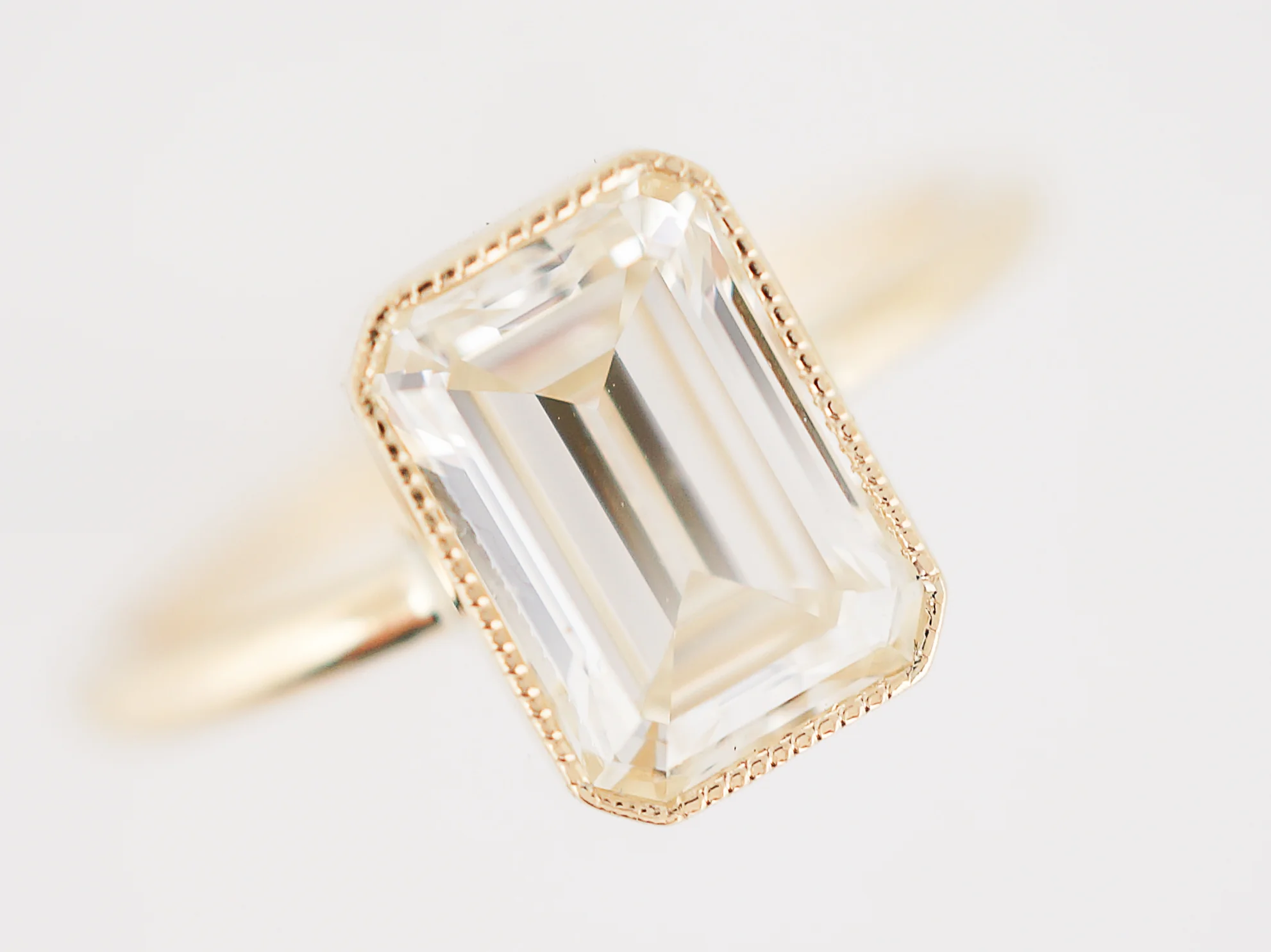 Engagement Ring Modern 2.01 Emerald Cut Diamond in 14k Yellow Gold - Image 4