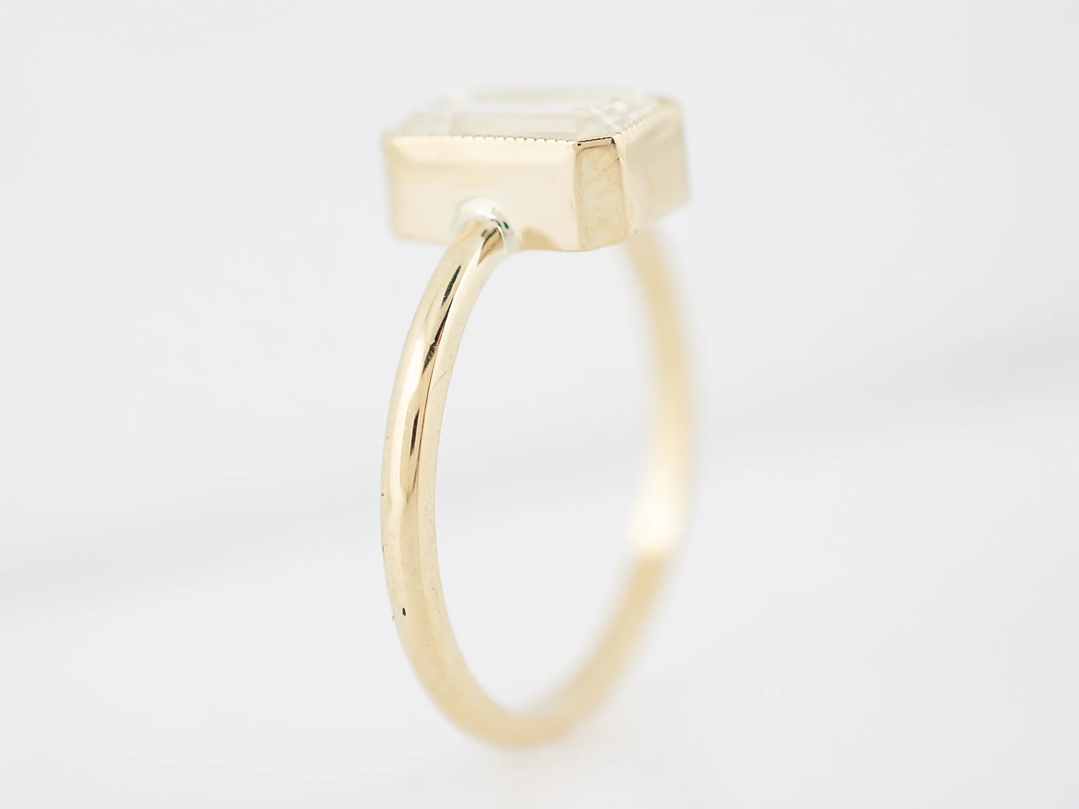 Engagement Ring Modern 2.01 Emerald Cut Diamond in 14k Yellow Gold - Image 5