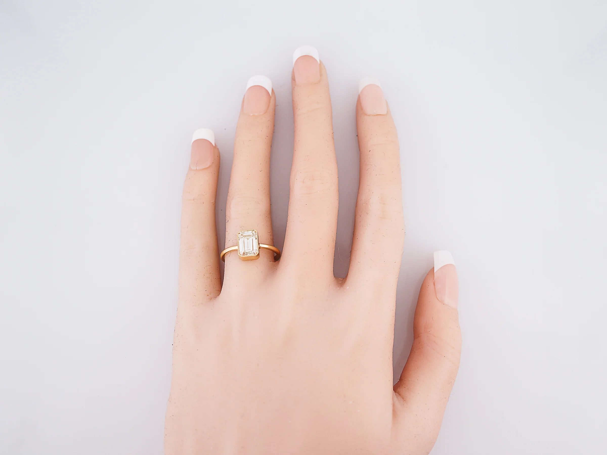 Engagement Ring Modern 2.01 Emerald Cut Diamond in 14k Yellow Gold - Image 6