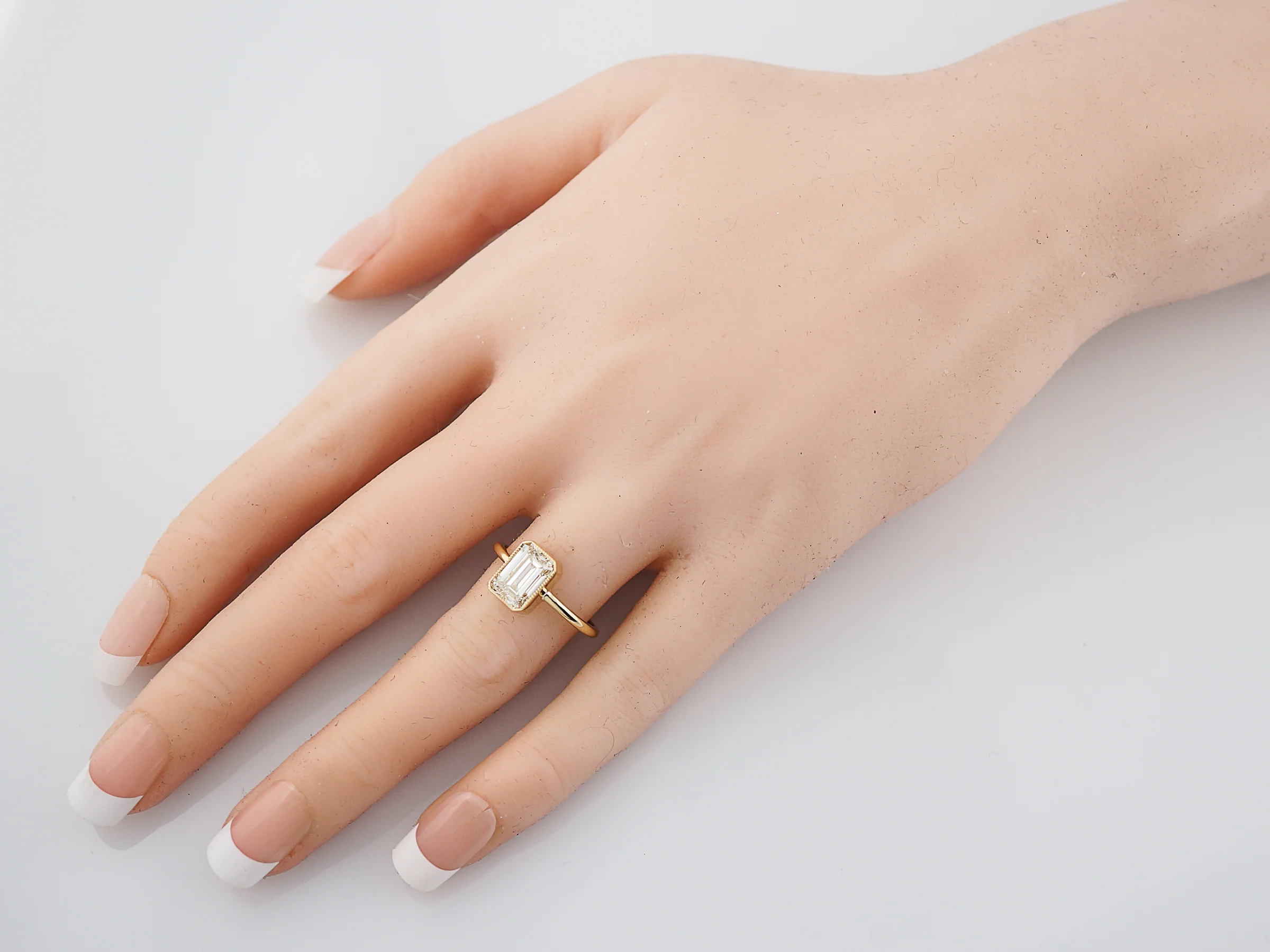 Engagement Ring Modern 2.01 Emerald Cut Diamond in 14k Yellow Gold - Image 7