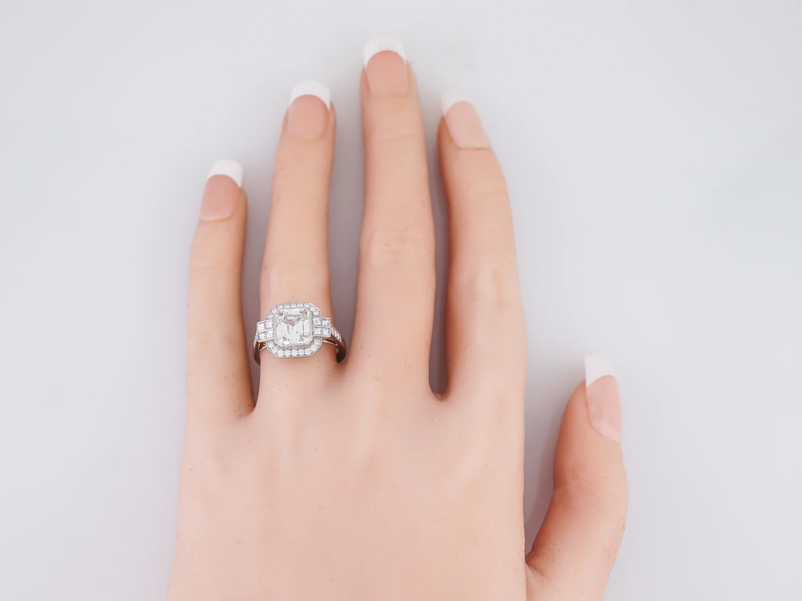 Engagement Ring Modern 2.13 Asscher Cut Diamond in Platinum - Image 6