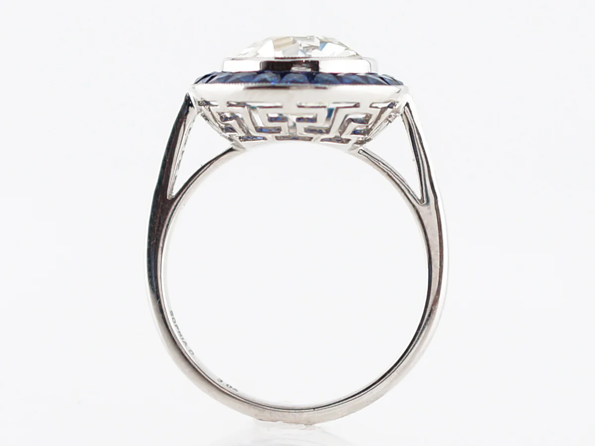 **RTV 1/10/19**Engagement Ring Modern 3.04 Old European Cut Diamond in Platinum - Image 3
