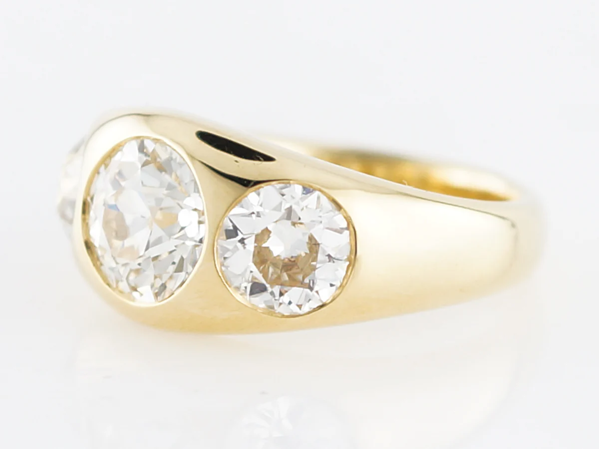 **RTV 1/10/19**Engagement Ring Modern 3.42 Old European Cut Diamonds in 18k Yellow Gold - Image 2