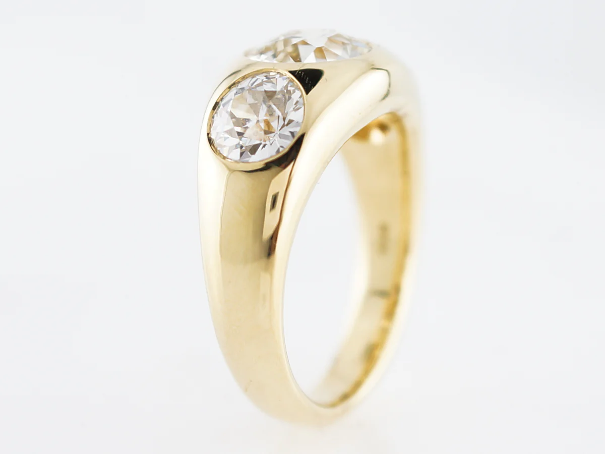 **RTV 1/10/19**Engagement Ring Modern 3.42 Old European Cut Diamonds in 18k Yellow Gold - Image 5