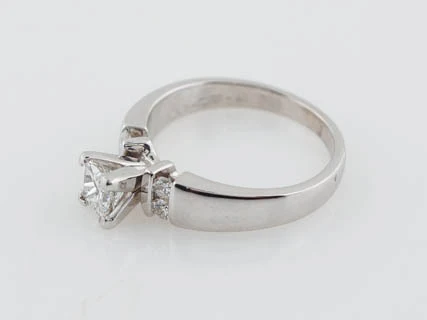 Engagement Ring Modern .40ct Princess Cut Diamond in 14k White Gold - Image 2