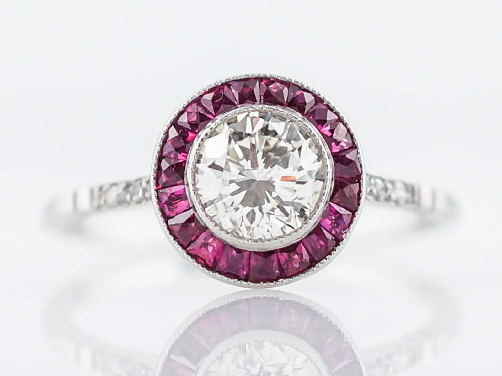 ***RTV***Engagement Ring Modern .42 Round Brilliant Cut Diamond in Platinum