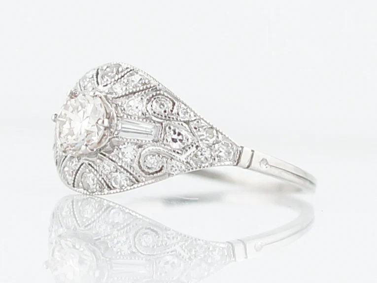 Engagement Ring Modern .47 Round Brilliant Cut Diamond in Platinum - Image 2