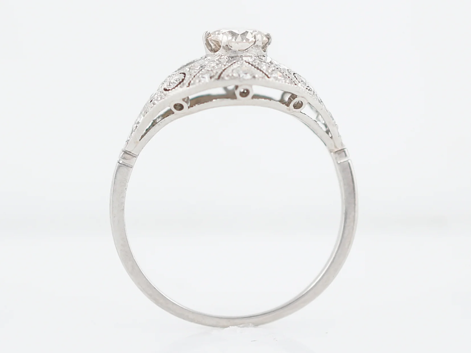 Engagement Ring Modern .47 Round Brilliant Cut Diamond in Platinum - Image 5