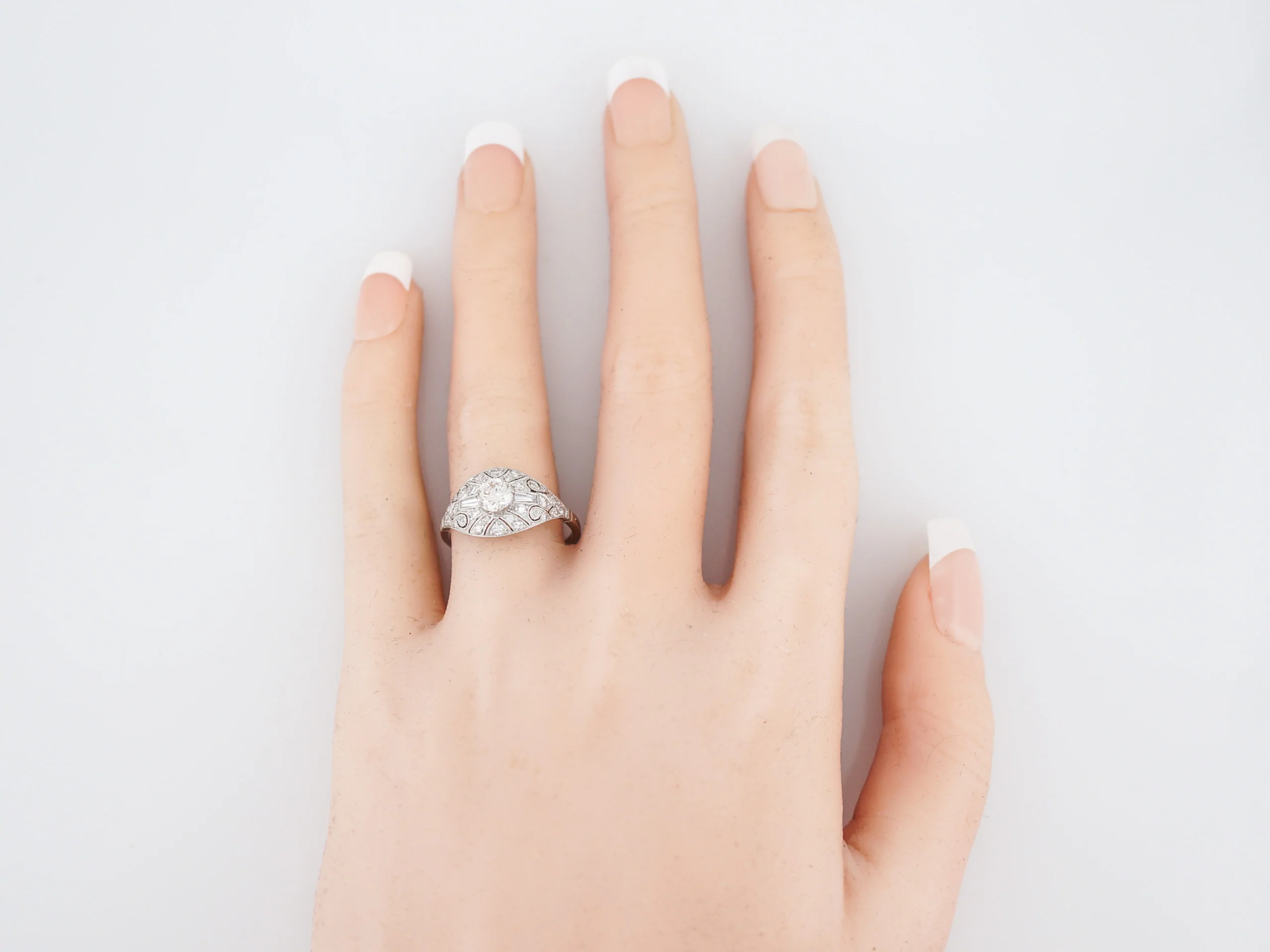 Engagement Ring Modern .47 Round Brilliant Cut Diamond in Platinum - Image 6