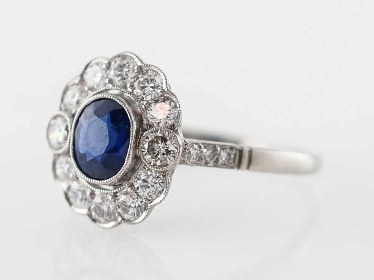 Engagement Ring Modern .50 Oval Cut Sapphire in Platinum - Image 3