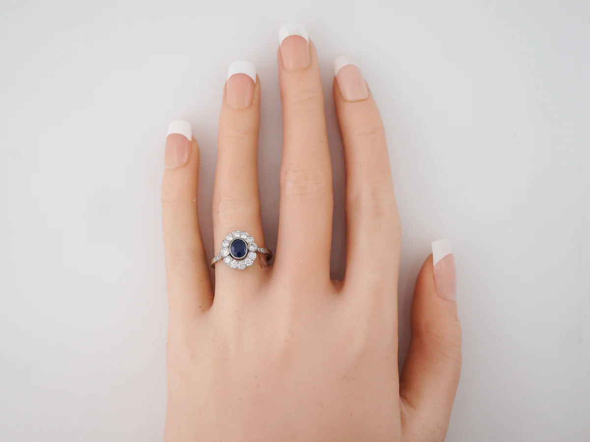 Engagement Ring Modern .50 Oval Cut Sapphire in Platinum - Image 5