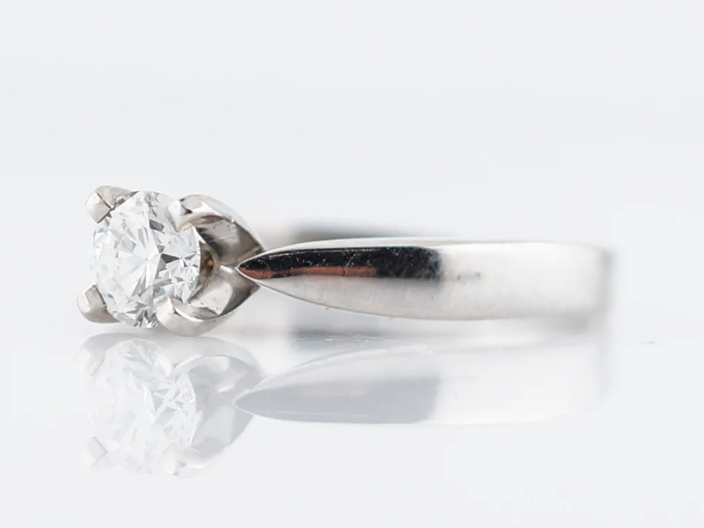 Engagement Ring Modern .50 Round Brilliant Cut Diamond in 18k White Gold - Image 2