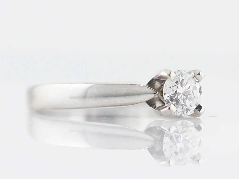 Engagement Ring Modern .50 Round Brilliant Cut Diamond in 18k White Gold - Image 3