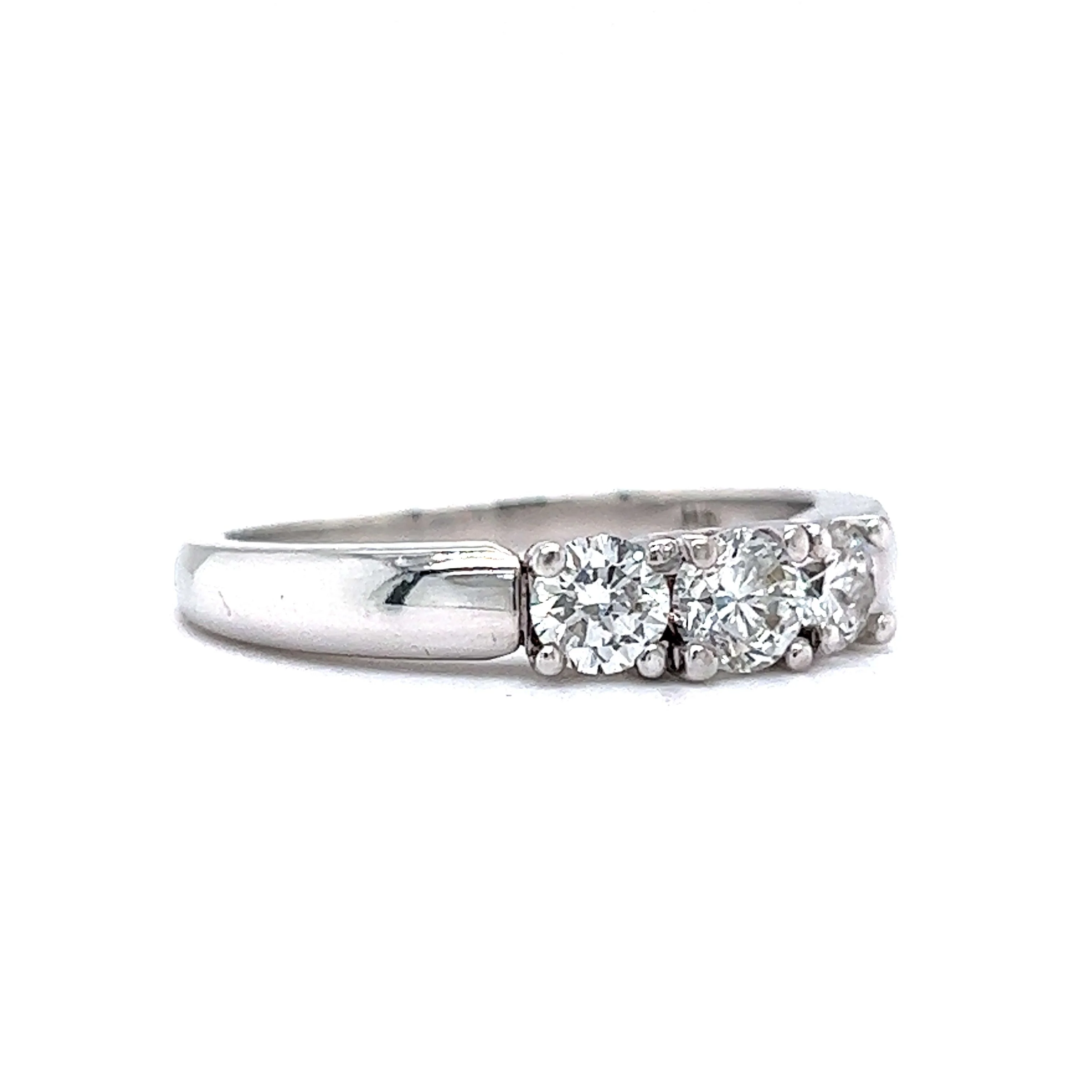 .51 Three Stone Diamond Engagement Ring in 14k White Gold - Image 3