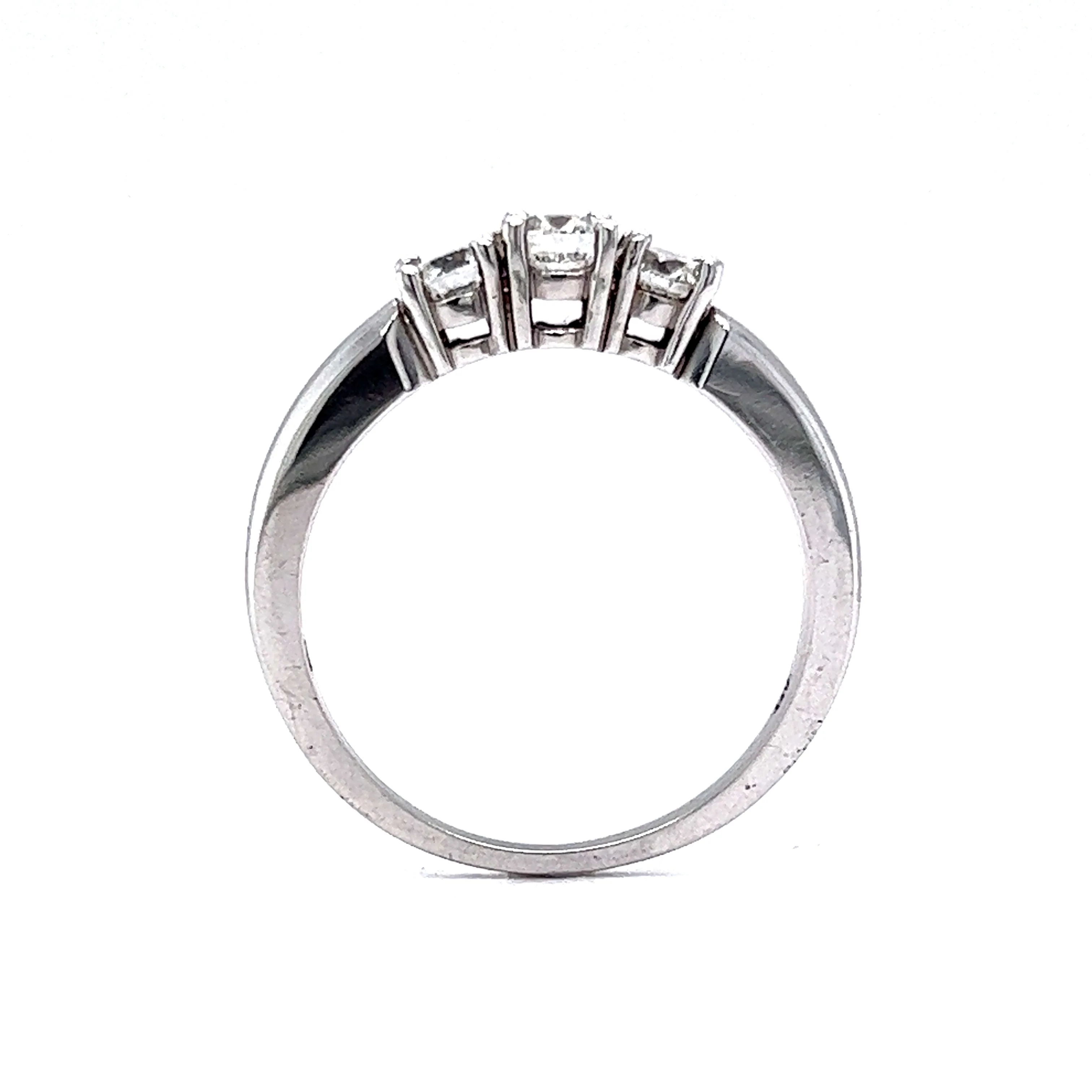 .51 Three Stone Diamond Engagement Ring in 14k White Gold - Image 4
