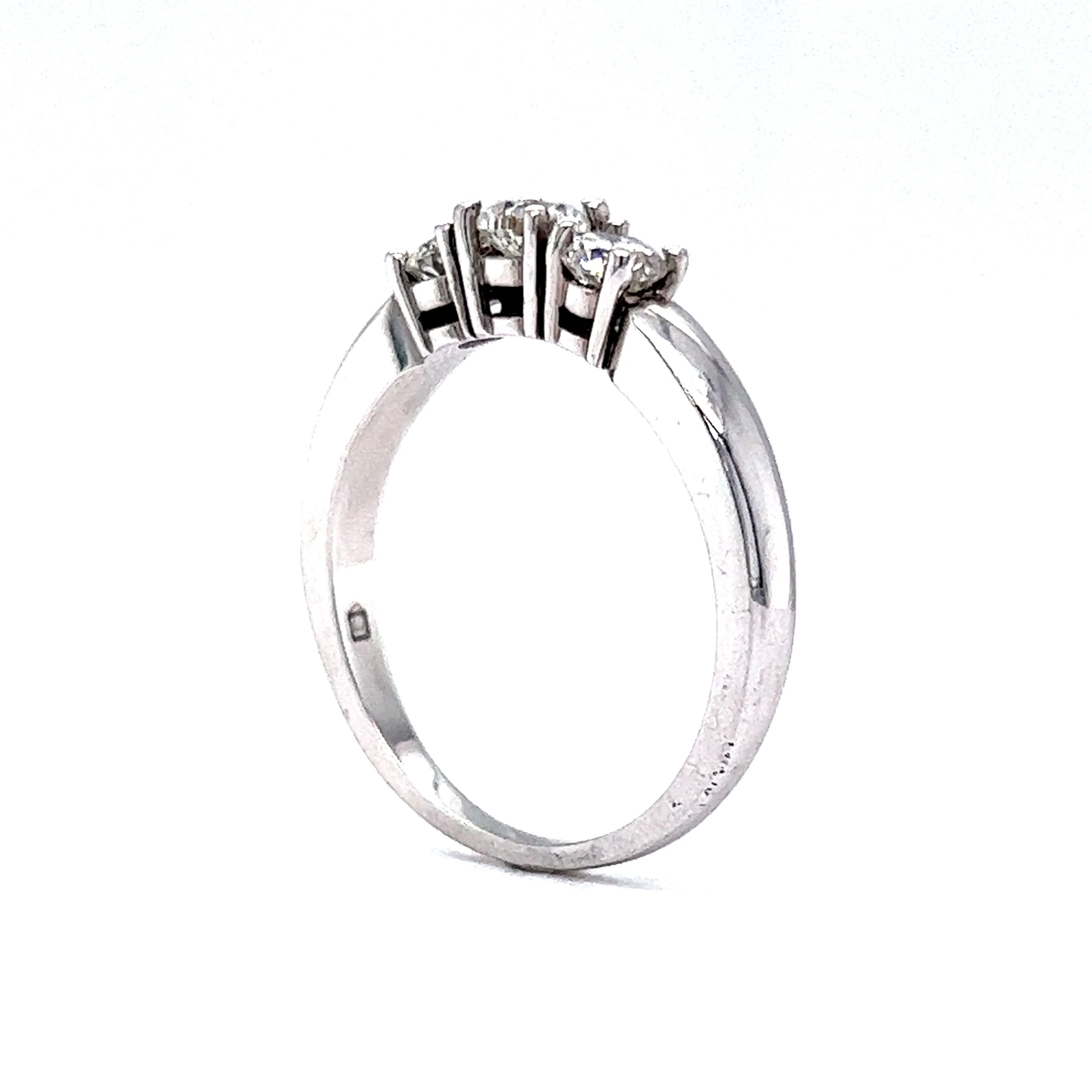 .51 Three Stone Diamond Engagement Ring in 14k White Gold - Image 5